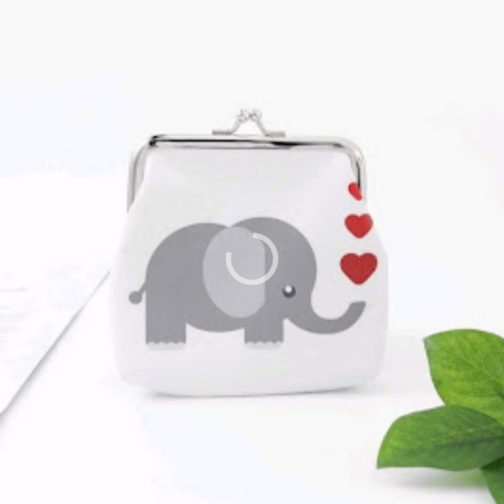 New elephant print large coin purse